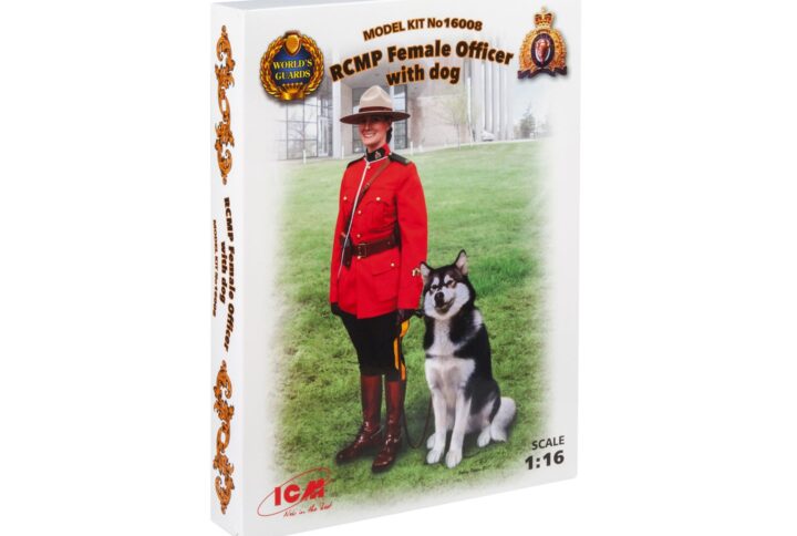 Збірна модель ICM - Офіцер Канадської Королівської Кінної Поліції з собакою (16008)
