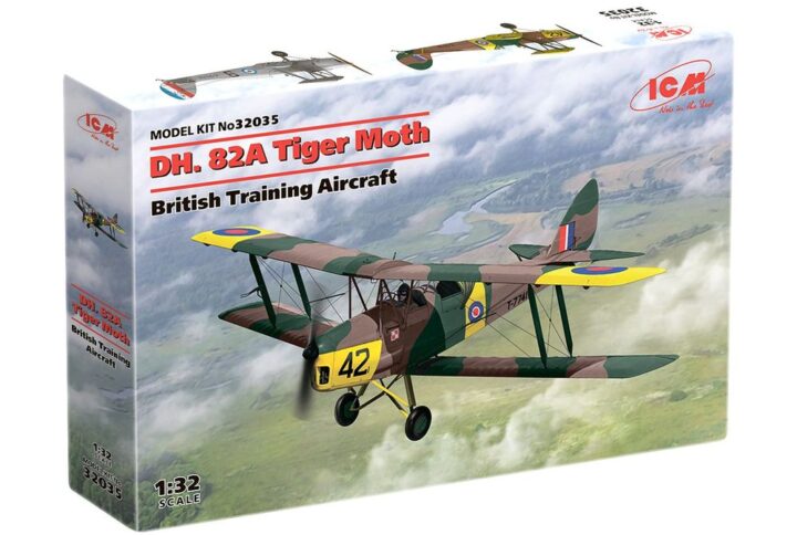 Збірна модель ICM - D.H. 82A Tiger Moth, Британський учбовий літак (32035)
