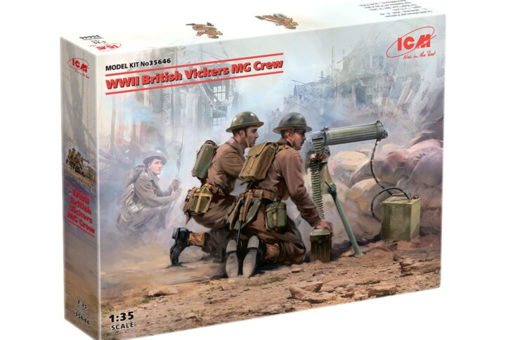 Збірна модель ICM - Розрахунок британського кулемета Vickers II СВ (кулемет Vickers і 2 фігури) (35646)