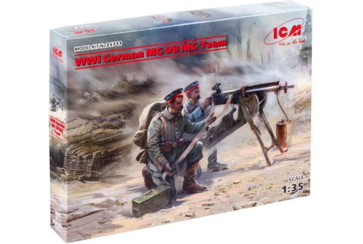 Збірна модель ICM - Німецький кулеметний розрахунок MG08 1СВ (35711)