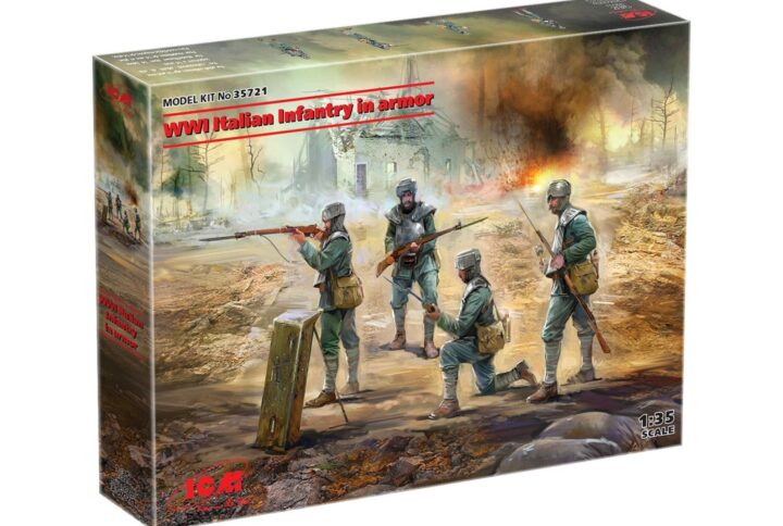 Збірна модель ICM - Піхота Італії 1СВ у сталевій броні (35721)