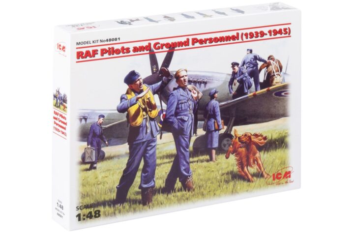 Збірна модель ICM - Пілоти і техніки ВПС Великобританії (1939-1945р.) (набір із 7 фігур та собака) (48081)