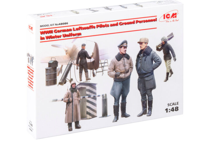 Збірна модель ICM - Пілоти і техніки ВПС Німеччини у зимовому однострої 2 Світової війни (набір з 5 фігур) (48086)