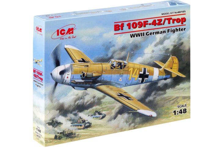 Збірна модель ICM - Месершмит Bf 109F-4Z/Trop, німецький винищувач (48105)