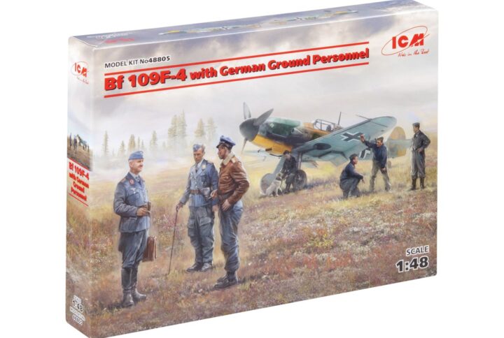 Збірна модель ICM - Bf 109F-4 з німецьким наземним персоналом (48805)