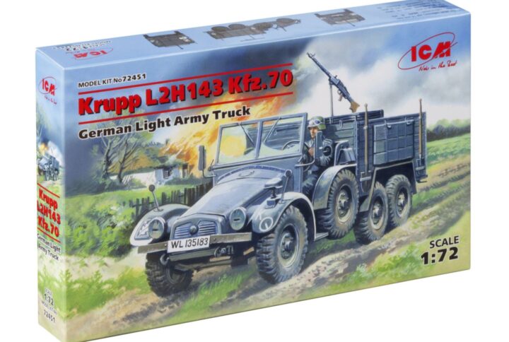 Збірна модель ICM - Krupp L2H143 Kfz.70, німецький легкий вантажний автомобіль (72451)