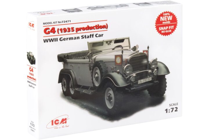 Збірна модель ICM - G4 (виробництва 1935 р.), Німецький штабний автомобіль 2 Світової війни, складання без клею. (72471)