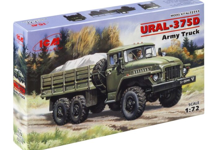 Збірна модель ICM - УРАЛ-375Д, армійський вантажний автомобіль (72711)