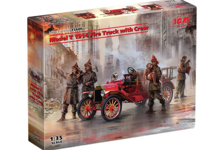 Збірна модель ICM - Model T 1914 Fire Truck з американськими пожежниками (35606)