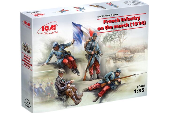 Збірна модель ICM - Французська піхота на марші (1914) (4 фігури) (35705)