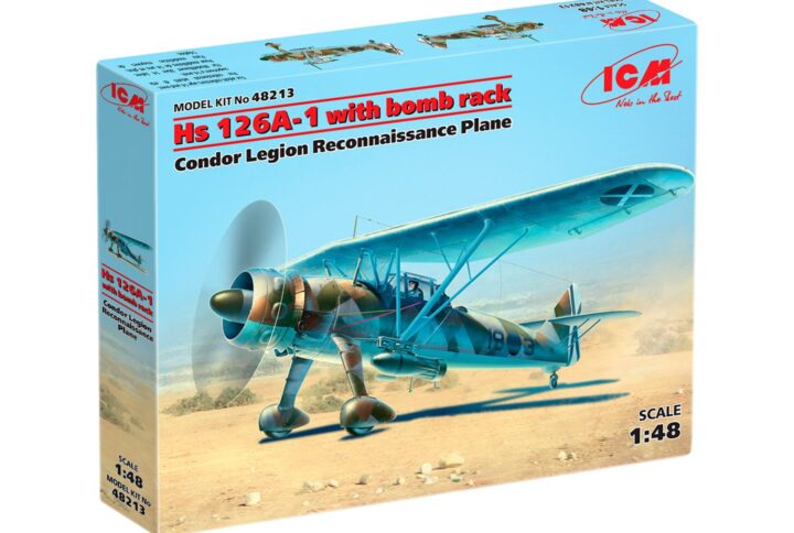 Збірна модель ICM - Hs-126A1 з бомботримачами, літак-розвідник "Легіона Кондор" (48213)
