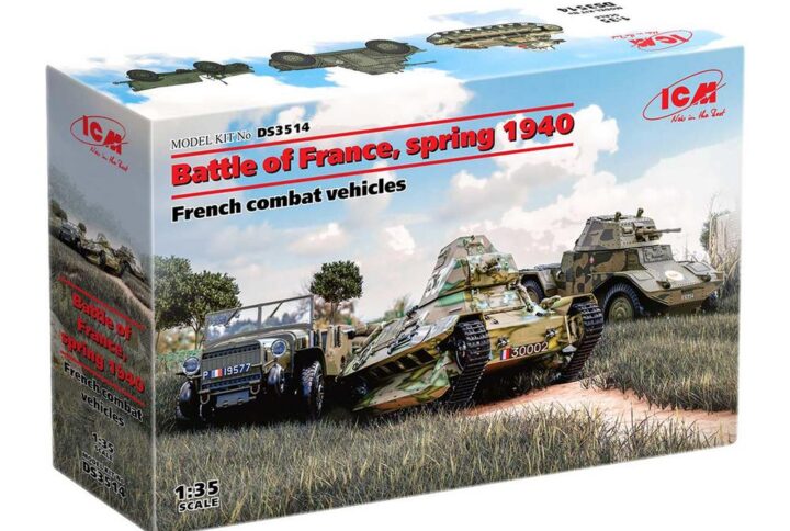 Збірна модель ICM - Битва за Францію, весна 1940. Французька бойова техніка (Panhard 178 AMD-35, FCM 36, Laffly V15T) (Panhard 178 AMD-35, FCM 36, Laffly V15T) (DS3514)