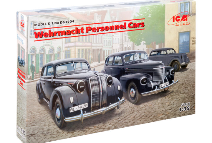 Збірна модель ICM - Легкові Цивільна техніка Вермахту (Kadett K38 Saloon, Kapitan Saloon, Admiral Saloon) (DS3504)