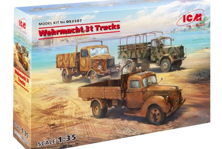 Збірна модель ICM - 3-т грузові Цивільна техніка Вермахту (DS3507)