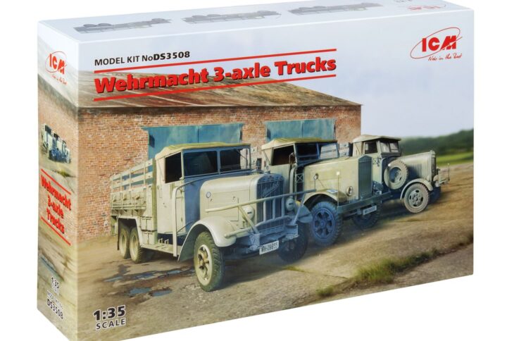 Збірна модель ICM - 3-осні вантажні Цивільна техніка Вермахту (DS3508)