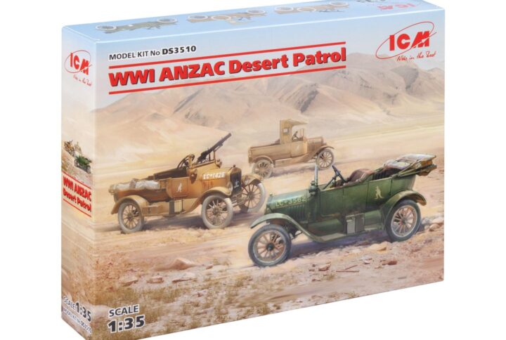 Збірна модель ICM - «Пустельний патруль» ANZAC (Model T LCP, Utility, Touring) (DS3510)