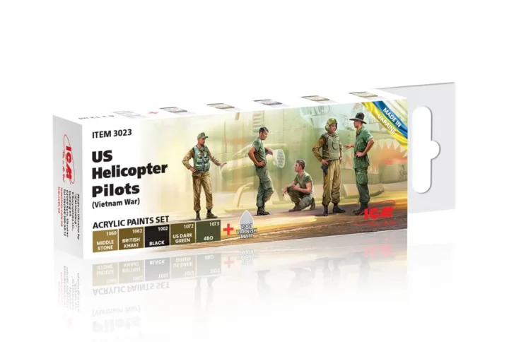 Набір акрилових фарб ICM для пілотів гелікоптерів США В'єтнамська війна (3023)