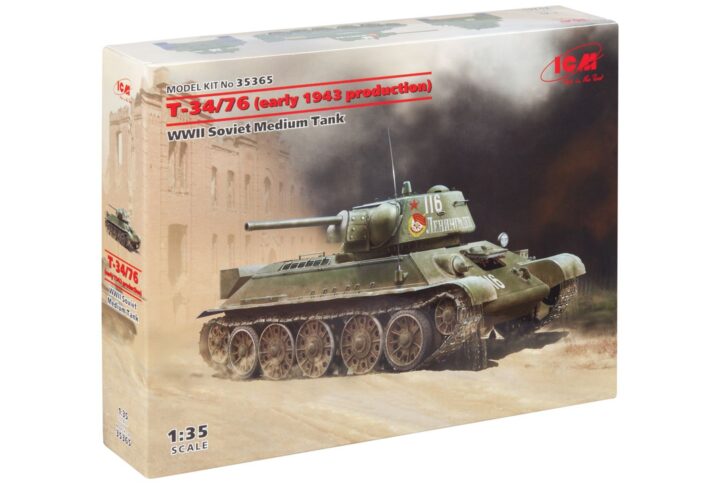 Збірна модель ICM - Т-34/76 (виробництва початку 1943р.) Радянський середній танк 2 Світової війни (35365)