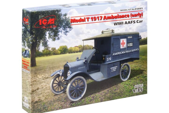 Збірна модель ICM - Модель T 1917 санітарна (рання), Автомобіль американської санітарної служби 1СВ (35665)