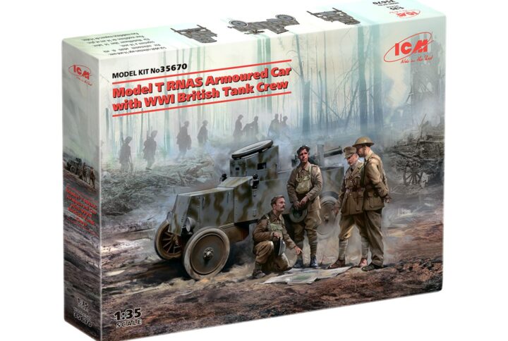 Збірна модель ICM - Бронеавтомобіль Model T RNAS з британським танковим екіпажем I СВ (35670)