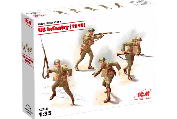 Збірна модель ICM - Піхота США (1918 р.) (4 фігури) (35693)
