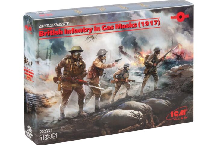 Збірна модель ICM - Британська піхота в протигазах (1917) (35703)