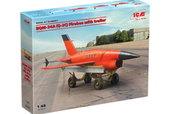 Збірна модель ICM - Q-2С (ВQM-34А) Firebee з візком (1 літак та візок) (48401)
