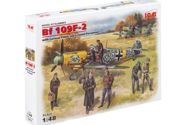 Збірна модель ICM - Bf 109F-2 з пілотами і техніками ВПС Німеччини (48803)