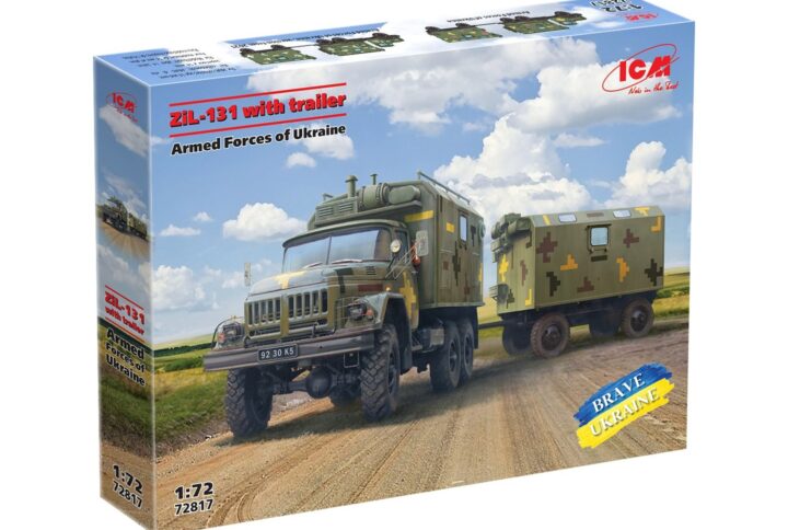 Збірна модель ICM - ЗіЛ-131, вантажівка з причепом Збройних сил України (72817)
