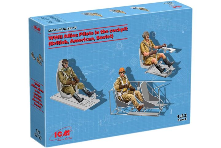 Збірна модель ICM - Пілоти союзників IIСВ в кабінах (британський, американський, радянський) (32112)