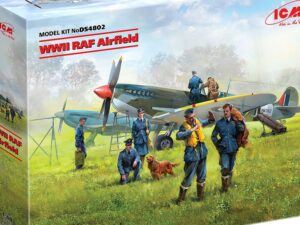 Збірна модель ICM - Аеродром RAF IIСВ (Spitfire Mk.IX, Spitfire Mk.VII, Пілоти і техніки RAF (7 фігур) (DS4802)