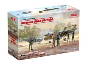 Збірна модель ICM - Аеродром USAF у В'єтнамі (Cessna O-2A, OV-10А Bronco, Пілоти і техніки США (Війна у В'єтнамі) (5 фігур) (DS4803)