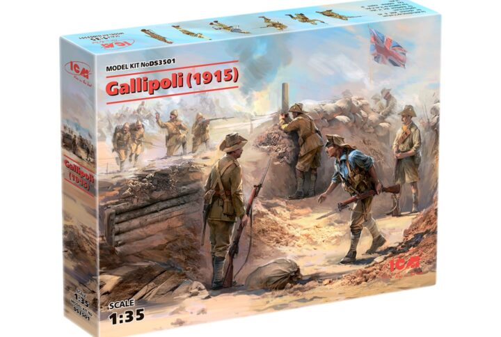 Збірна модель ICM - Галліполі (1915 г.) (піхота ANZAC (4 фігури), піхота Туреччини (4 фігури) (DS3501)