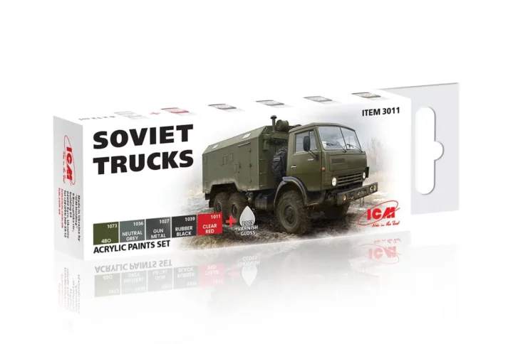 Набір акрилових фарб ICM для радянських вантажівок (3011)