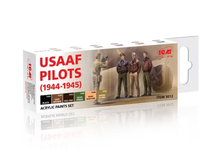 Набір акрилових фарб ICM для пілотів USAAF (1944-1945) (3012)