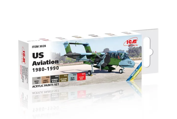 Набір акрилових фарб ICM для авіації США 1980-1990 (3028)