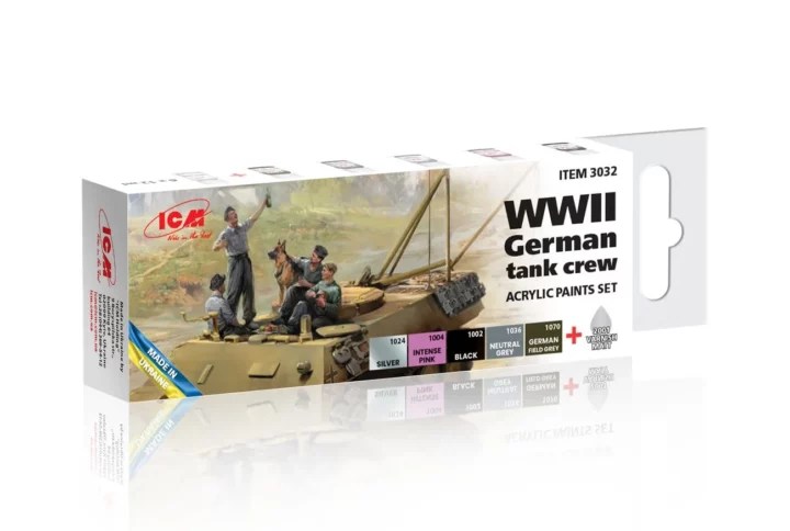 Набір акрилових фарб ICM для німецького танкового екіпажу 2СВ (3032)