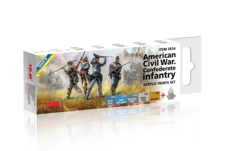 Набір акрилових фарб ICM Піхота Конфедерації Громадянська війна в Америці (3034)
