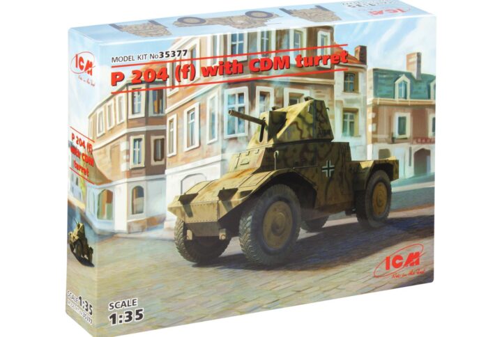Збірна модель ICM - Panzerspähwagen P 204 (f) з башнею CDM, Німецький бронеавтомобіль 2СВ (35377)