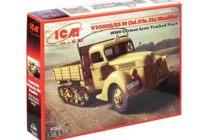 Збірна модель ICM - V3000S/SS M (Sd.Kfz.3b) Maultier, Німецький напівгусеничний автомобіль часів Другої світової війни (35412)