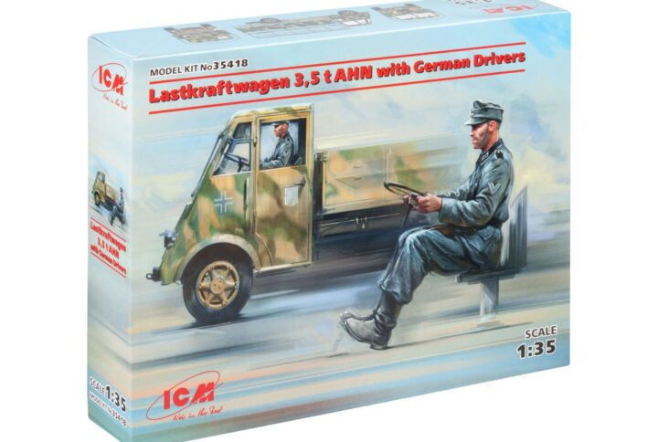 Збірна модель ICM - Lastkraftwagen 3,5 t AHN з німецькими водіями (35418)