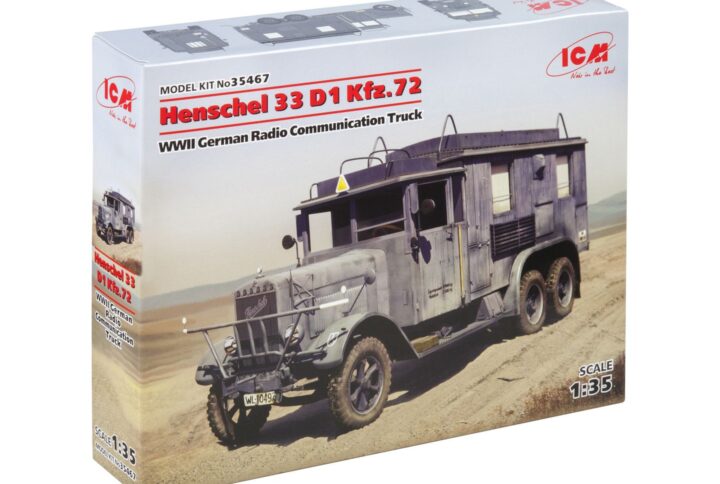 Збірна модель ICM - Henschel 33 D1 Kfz.72, Німецький автомобіль радіозв’язку часів Другої світової війни (35467)