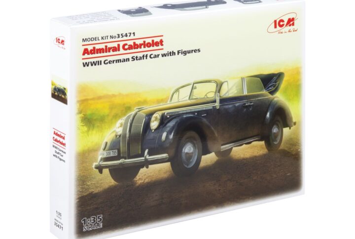 Збірна модель ICM - Admiral кабріолет, німецький автомобіль з фігурами часів Другої світової війни (35471)