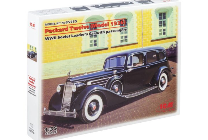 Збірна модель ICM - Packard Twelve (модель 1936 р.) Автомобіль радянського керівництва часів Другої світової війни з пасажирами 1/35 (35535)