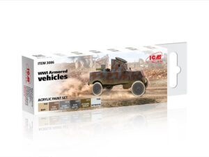 Набір акрилових фарб для броньованих автомобілів Першої світової війни, 6 кольорів, упаковка
