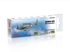 Набір акрилових фарб для авіації ВМС США Другої світової війни, 12 кольорів, упаковка