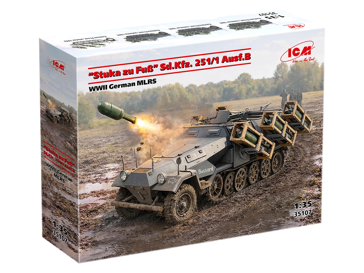 Збірна модель ICM “Stuka zu Fuß” Sd.Kfz. 251/1 Ausf.B – масштаб 1:35 (35107)