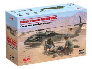 Збірна модель ICM Black Hawk MEDEVAC, екіпаж та бойові медики – масштаб 1:48 (48365)